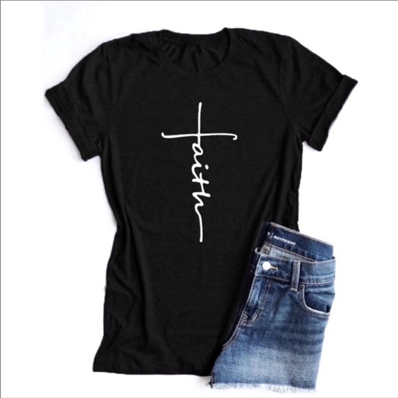 Tops - Faith Cross Graphic Crewneck Tee